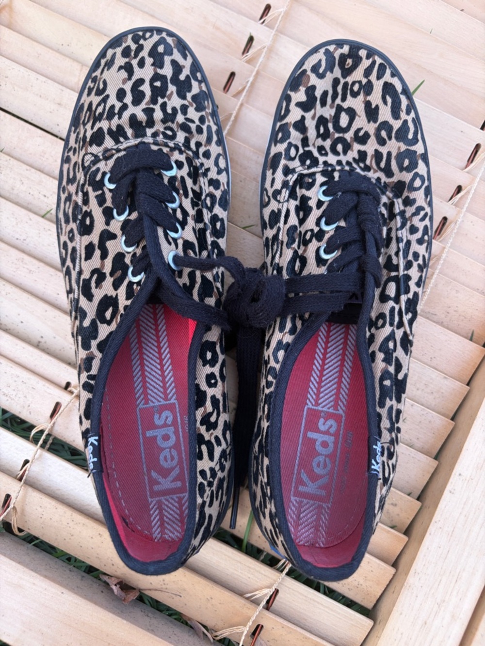 Keds Leopard Print Canvas Sneakers - Black & Tan